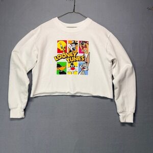 Looney Tunes Cropped Sweatshirt BugsBunny SoftStreetWear BoxyFit Cartooncore Y2K